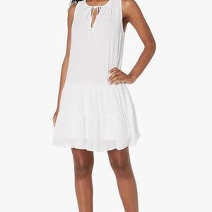 Velvet Graham & Spencer Cotton Short Dress White Sz Lg New